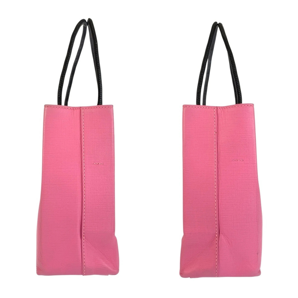 BALENCIAGA Shopping Tote XXS Pink Black Silver Hardware Leather 572411 Bag Sh... - Picture 8 of 10